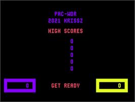 Title screen of Pac-Wor on the Commodore 64.
