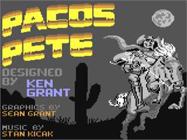 Title screen of Pacos Pete - The High Plains Drifter on the Commodore 64.