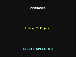 Title screen of Pactron on the Commodore 64.