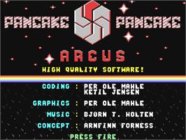 Title screen of Pancake on the Commodore 64.