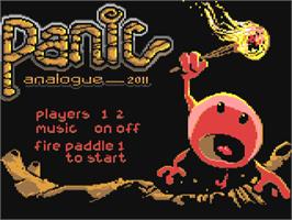 Title screen of Panic Analogue on the Commodore 64.
