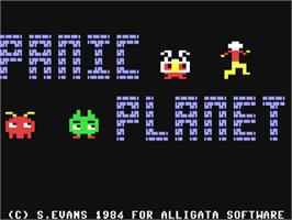 Title screen of Panic Planet on the Commodore 64.