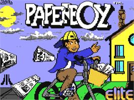 Title screen of Paperboy on the Commodore 64.