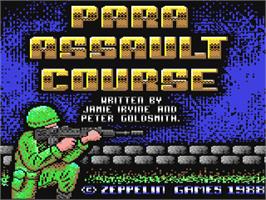 Title screen of Para Assault Course on the Commodore 64.