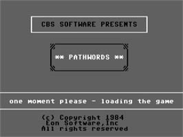 Title screen of Pathwords on the Commodore 64.