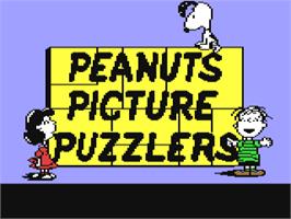 Title screen of Peanuts Picture Puzzlers on the Commodore 64.