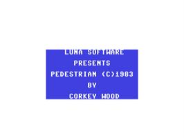 Title screen of Pedestrian on the Commodore 64.