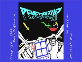 Title screen of Penetrator on the Commodore 64.