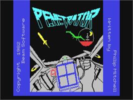 Title screen of Penetrator on the Commodore 64.