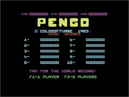 Title screen of Pengo / Petch on the Commodore 64.