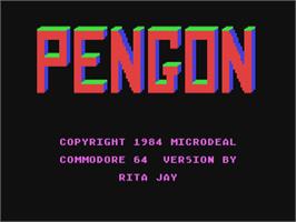 Title screen of Pengon on the Commodore 64.