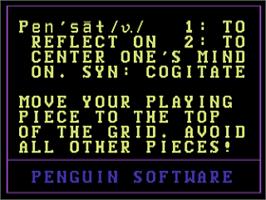 Title screen of Pensate on the Commodore 64.