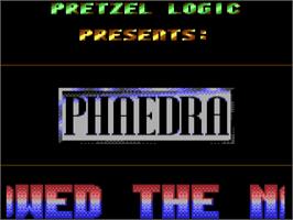 Title screen of Phaedra on the Commodore 64.