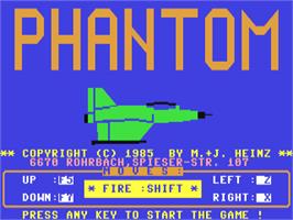 Title screen of Phantom (Tynesoft) on the Commodore 64.