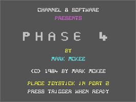 Title screen of Phase 4 on the Commodore 64.