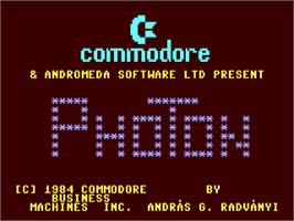 Title screen of Photon Reflection on the Commodore 64.