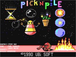 Title screen of Pick'n Pile on the Commodore 64.