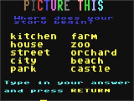 Title screen of Picture This on the Commodore 64.