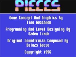 Title screen of Pieces on the Commodore 64.