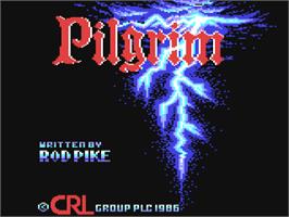 Title screen of Pilgrim on the Commodore 64.