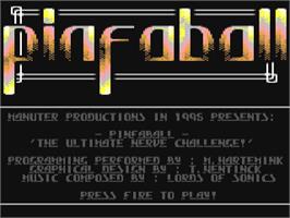 Title screen of Pinfaball on the Commodore 64.