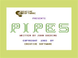 Title screen of Pipes on the Commodore 64.