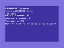 Title screen of Pirate Adventure on the Commodore 64.