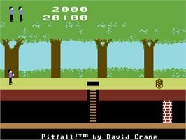 Title screen of Pitfall! on the Commodore 64.