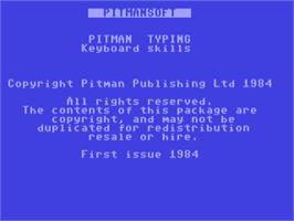 Title screen of Pitman Typing - Keyboard Skills on the Commodore 64.
