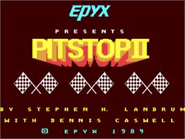 Title screen of Pitstop 2 on the Commodore 64.