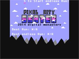 Title screen of Pixel City Skater on the Commodore 64.
