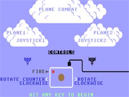 Title screen of Plane Combat on the Commodore 64.