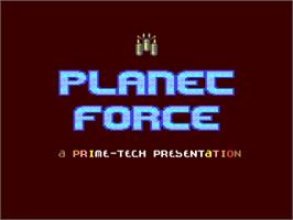 Title screen of Planet Force on the Commodore 64.