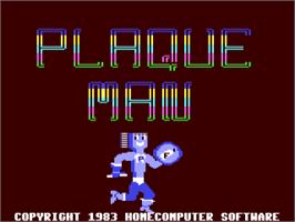 Title screen of Plaque Man (RUN) on the Commodore 64.