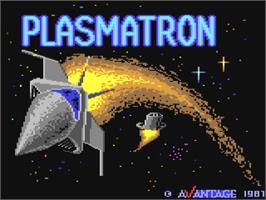 Title screen of Plasmatron on the Commodore 64.