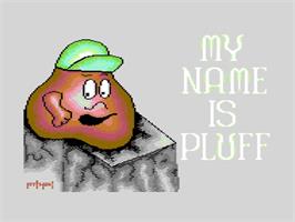 Title screen of Pluff on the Commodore 64.