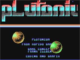 Title screen of Plutonium on the Commodore 64.