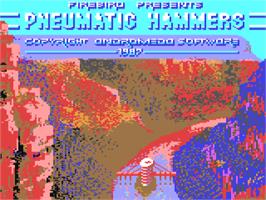 Title screen of Pneumatic Hammers on the Commodore 64.