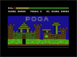 Title screen of Poga on the Commodore 64.