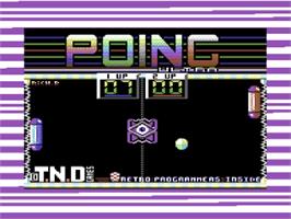 Title screen of Poing! on the Commodore 64.
