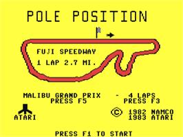 Title screen of Pole Position (Atari) on the Commodore 64.