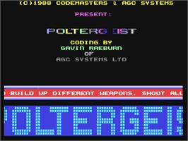 Title screen of Poltergeist on the Commodore 64.