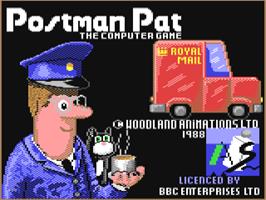Title screen of Postman Pat on the Commodore 64.