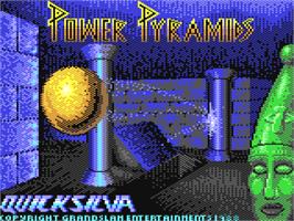 Title screen of Power Pyramids on the Commodore 64.
