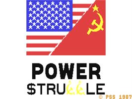 Title screen of Power Struggle on the Commodore 64.