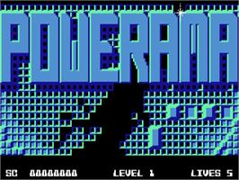 Title screen of Powerama on the Commodore 64.