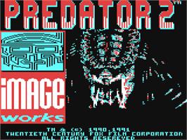 Title screen of Predator 2 on the Commodore 64.