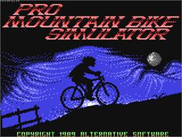 Title screen of Pro Mountain Bike Simulator on the Commodore 64.