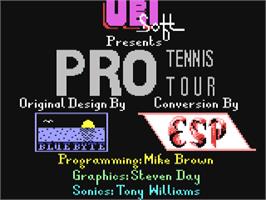 Title screen of Pro Tennis Tour / Great Courts on the Commodore 64.