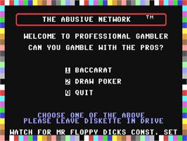 Title screen of Professional Gambler on the Commodore 64.